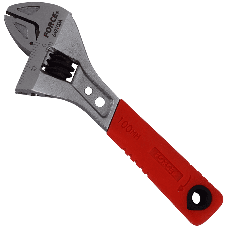 Llave expansión cromada mango plástico 4″