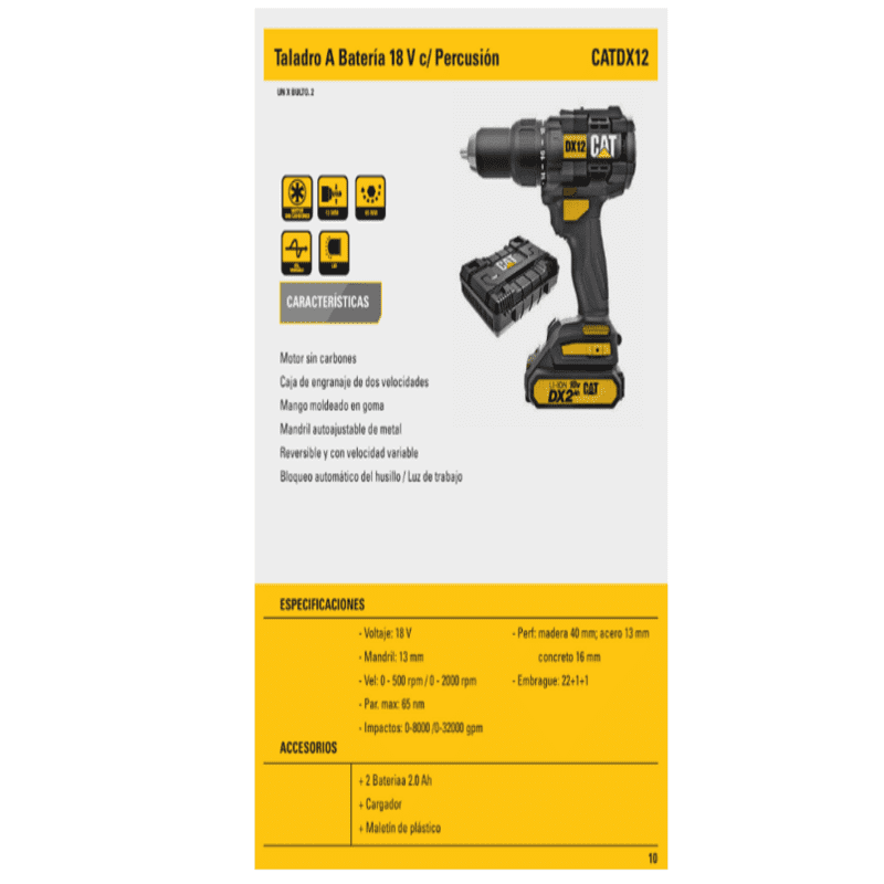 Taladro percutor inalámbrico brushless 1/2\